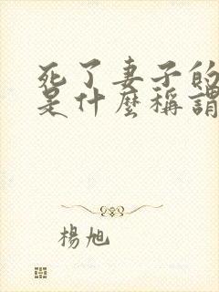 死了妻子的男子是什么称谓