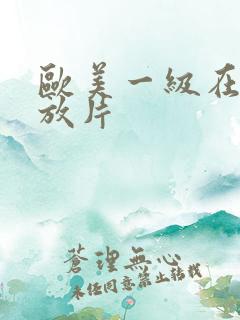 欧美一级在线播放片