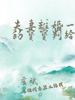 夫妻离婚一岁半的宝宝判给谁