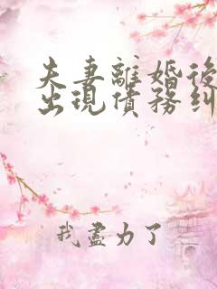 夫妻离婚后一方出现债务纠纷