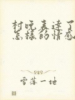 村晚表达了诗人怎样的情感