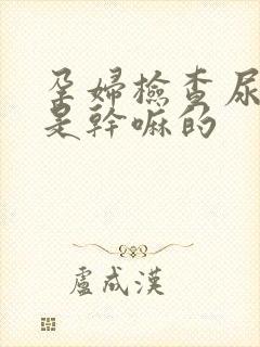 孕妇检查尿常规是干嘛的