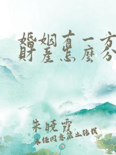 婚姻有一方出轨财产怎么分割