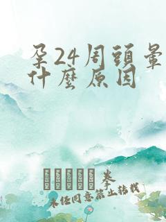 孕24周头晕是什么原因