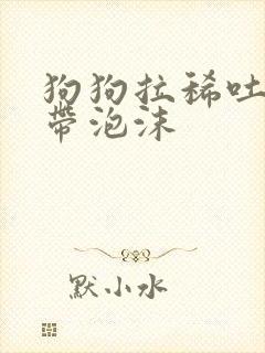 狗狗拉稀吐黄水带泡沫