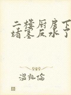 二楼厨房下水道堵塞反水了怎么办