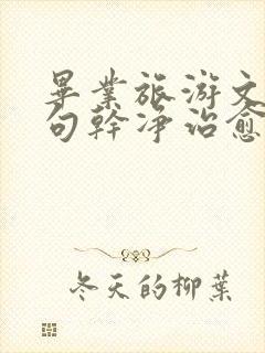 毕业旅游文案短句干净治愈