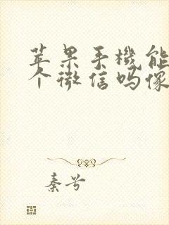 苹果手机能用两个微信吗像分身