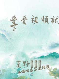 爱爱视频试看一下