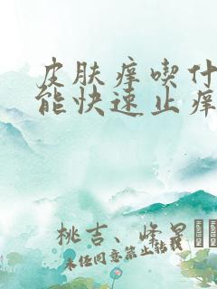 皮肤痒吃什么药能快速止痒