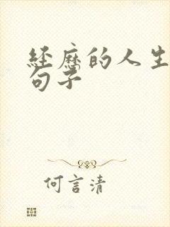 经历的人生感悟句子