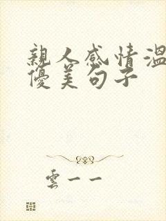 亲人感情温馨的优美句子