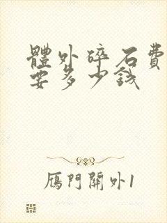 体外碎石费用需要多少钱