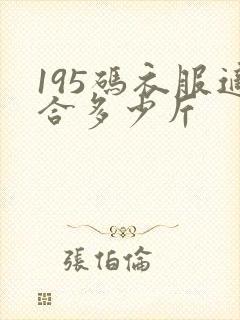 195码衣服适合多少斤