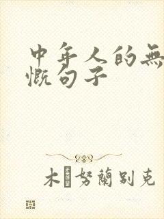 中年人的无奈感慨句子