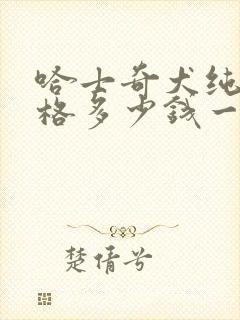 哈士奇犬纯种价格多少钱一只