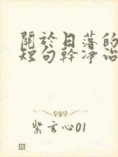 关于日落的文案短句干净治愈