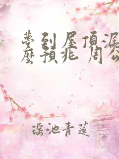 梦到屋顶漏水什么预兆 周公解梦