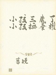 小孩三岁了离婚小孩抚养权归谁