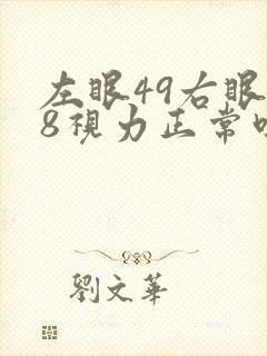 左眼49右眼48视力正常吗