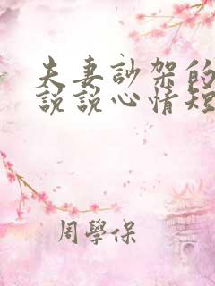 夫妻吵架的句子说说心情短语