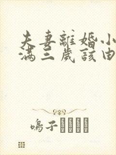 夫妻离婚小孩未满三岁该由谁来抚养