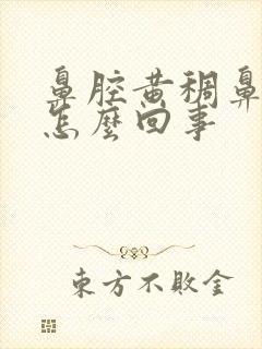 鼻腔黄稠鼻涕是怎么回事