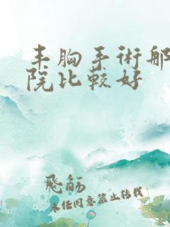 丰胸手术那里医院比较好