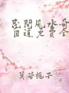 民间风水奇谭张自道免费全文阅读全文