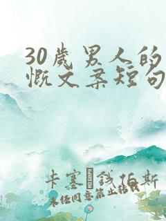 30岁男人的感慨文案短句