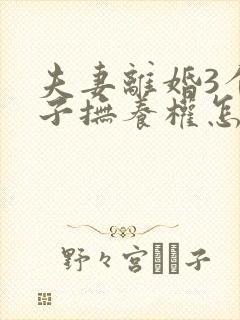 夫妻离婚3个孩子抚养权怎么判定