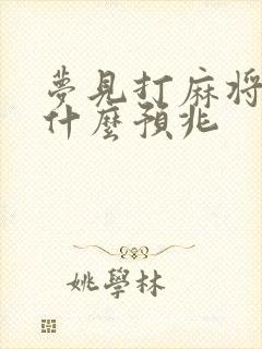 梦见打麻将赢了什么预兆