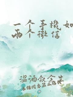 一个手机如何用两个微信