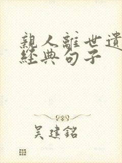 亲人离世遗憾的经典句子