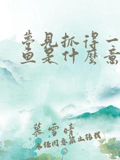 梦见抓得一条大鱼是什么意思