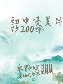 初中优美片段摘抄200字
