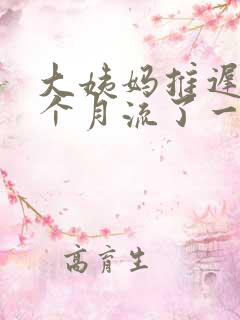 大姨妈推迟了半个月流了一点血