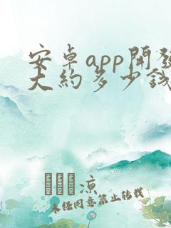 安卓app开发大约多少钱