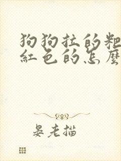 狗狗拉的粑粑是红色的怎么办