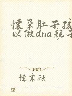 怀孕肚子孩子可以做dna亲子鉴定嘛