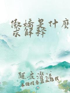 傲娇是什么意思求解释