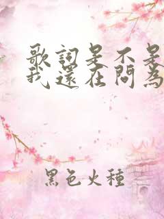 歌词是不是只有我还在问为什么明天