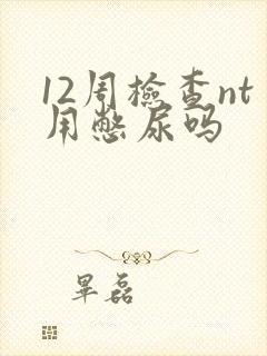 12周检查nt用憋尿吗