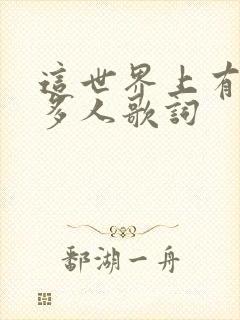 这世界上有那么多人歌词