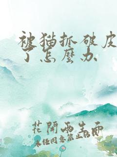 被猫抓破皮出血了怎么办