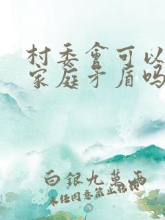 村委会可以调解家庭矛盾吗