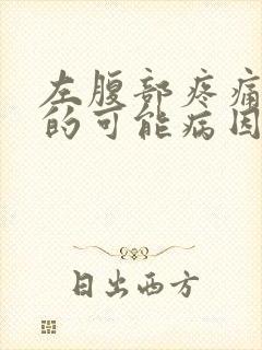 左腹部疼痛腰痛的可能病因