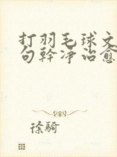 打羽毛球文案短句干净治愈