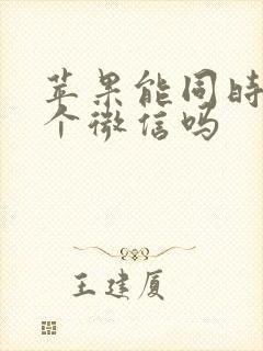 苹果能同时用两个微信吗