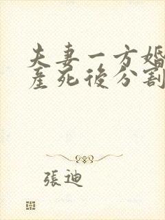 夫妻一方婚前财产死后分割